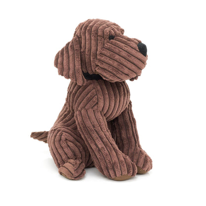 2 Piece Chocolate Dog Door Stop And Draught Excluder | Chunky Cord Ribbed Fabric Dog Puppy Doorstop Draft Excluder | Set Of 2 Home Decor