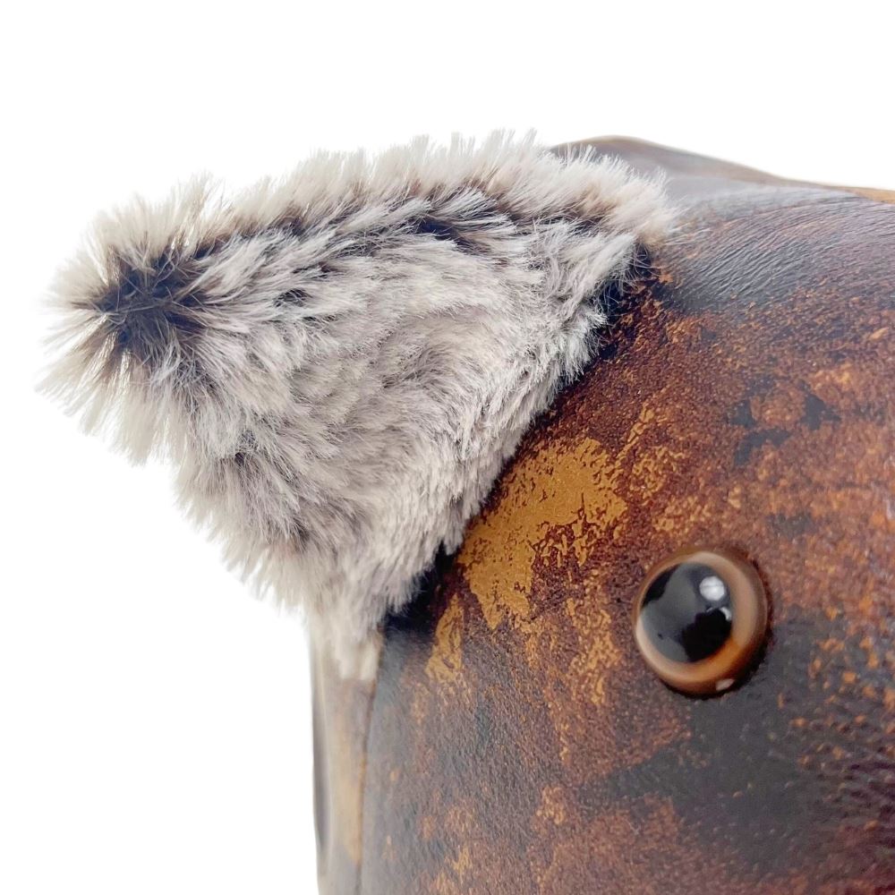 Cecil Pig Door Stop, 20cm Weighted Faux Leather Animal Doorstop - 1.8kg