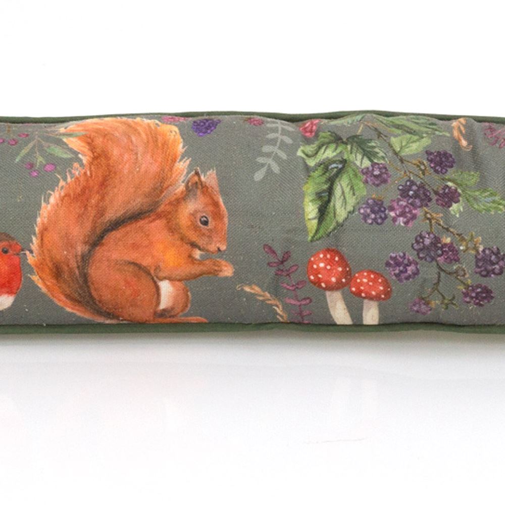 Woodland Flora & Fauna Fabric Draught Excluder For Doors - 94cm