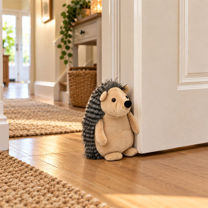 Hazel the Hedgehog Fabric Doorstop, Brown Animal Door Stopper, 22 cm