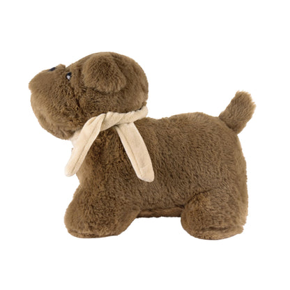 Bulldog Fabric Dog Door Stop, 30cm Weighted Brown Dog Doorstop