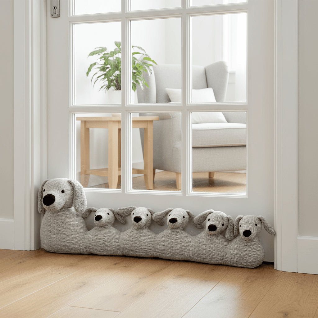 71Cm Grey Dog Draught Excluder ~ Door Draught Cushion - Draught Excluder