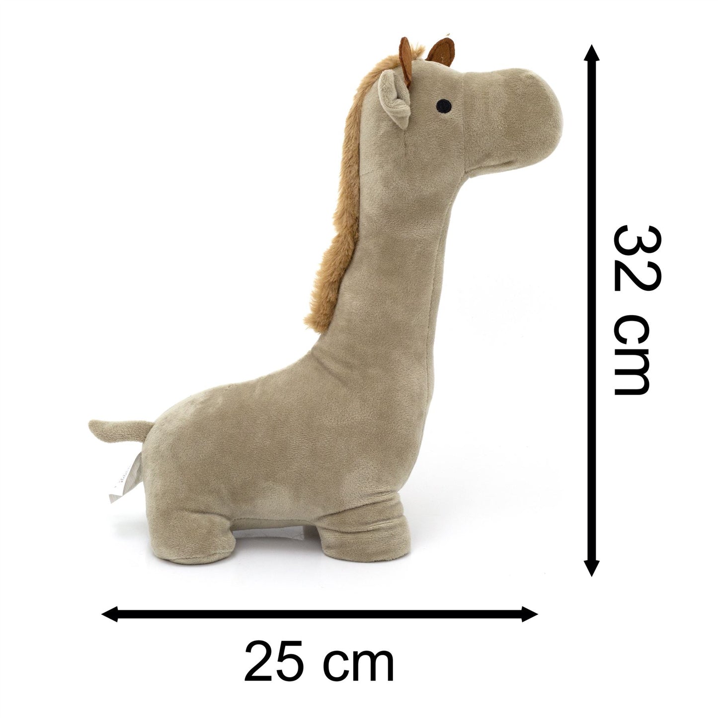 Giraffe Shaped Fabric Door Stop | Novelty Decorative Animal Doorstop - Grey