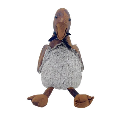 Edgar Duck Door Stop, 32cm Weighted Faux Leather Bird Doorstop - 1.7kg