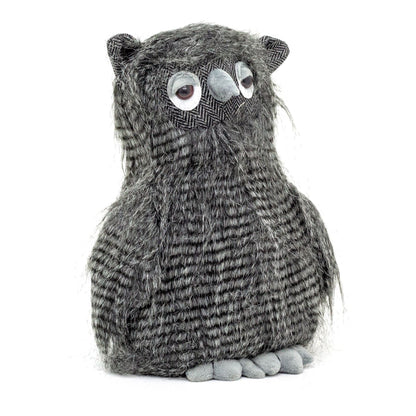 Mortimer Fluffy Grey Owl Doorstop | Barn Owl Shaped Door Stop Bird Door Stopper