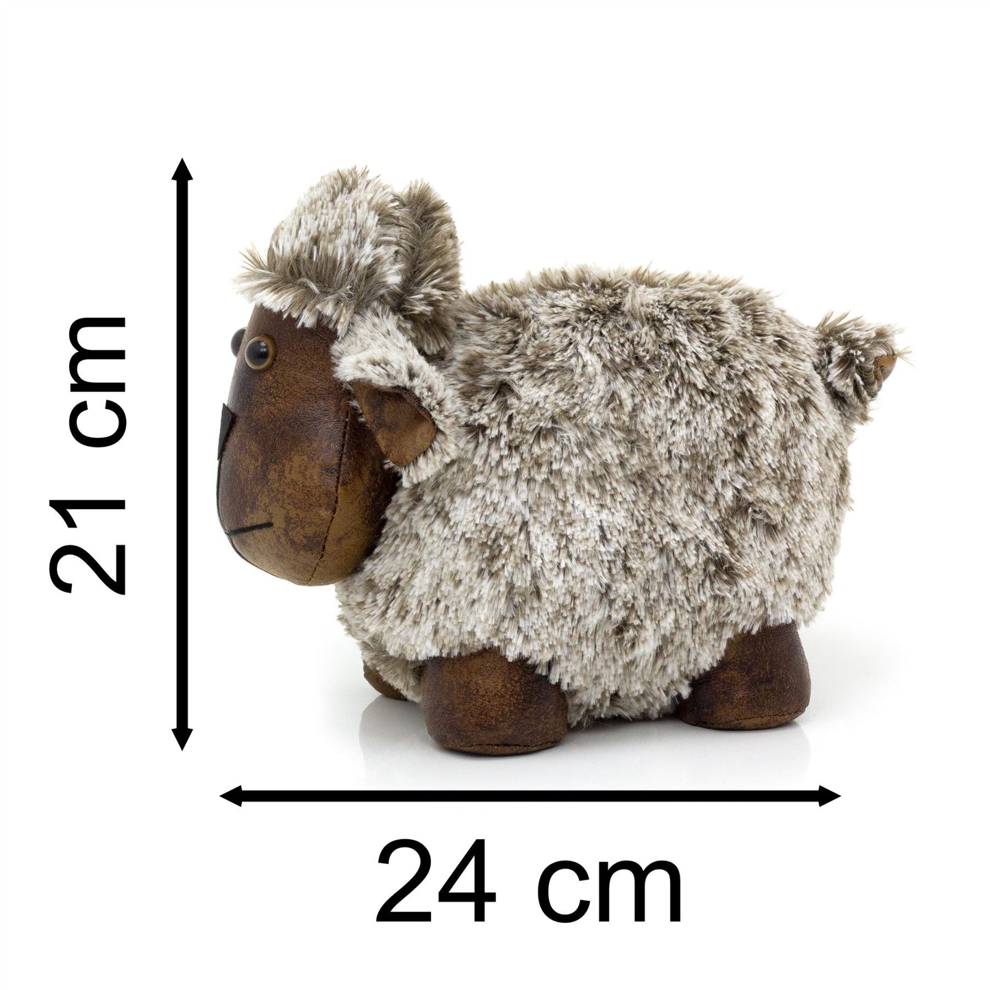 Beau Sheep Doorstop | Faux Leather Weighted Lamb Sheep Animal Door Stop 1.7kg