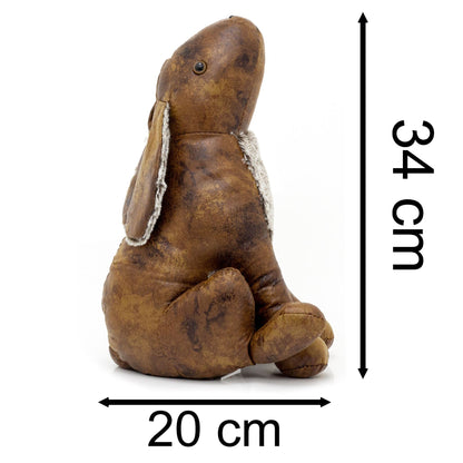 Charlie Rabbit Doorstop | Faux Leather Weighted Hare Animal Door Stop 1.8kg