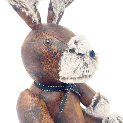 Wilfred Rabbit Door Stop, 41cm Faux Leather Fabric Animal Doorstop - 1.8kg