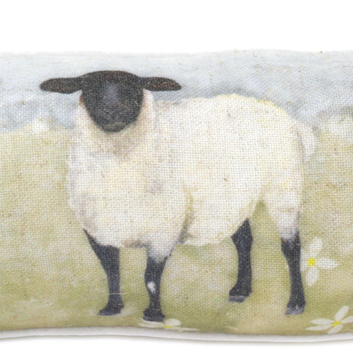 94cm Countryside Sheep Flock Fabric Door Draught Excluder | Meadow Draft Excluder Door Cushion | Draft Insulator Door Draught Cushion