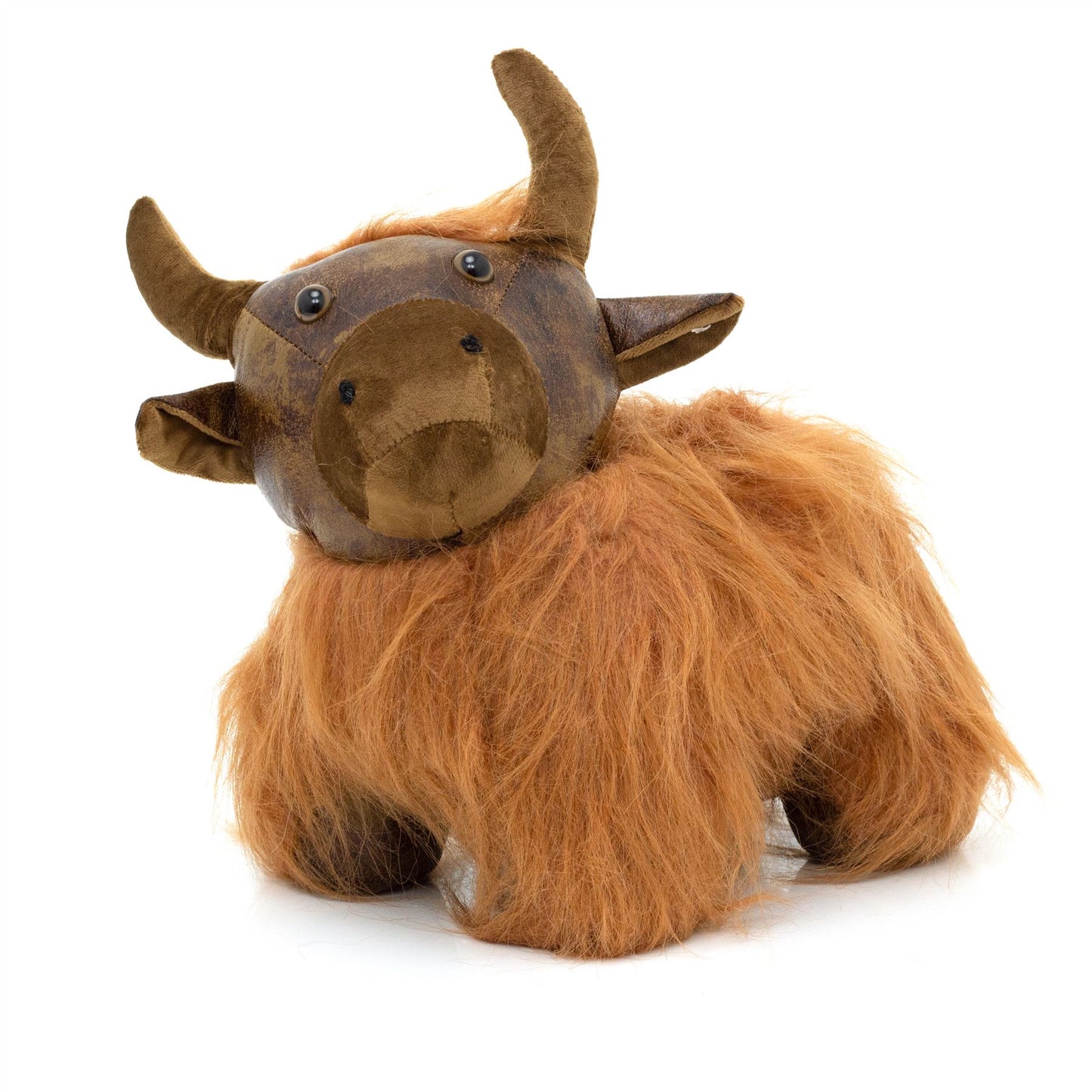 Angus Highland Cow Doorstop | Faux Leather Weighted Cow Animal Door Stop 1.8kg