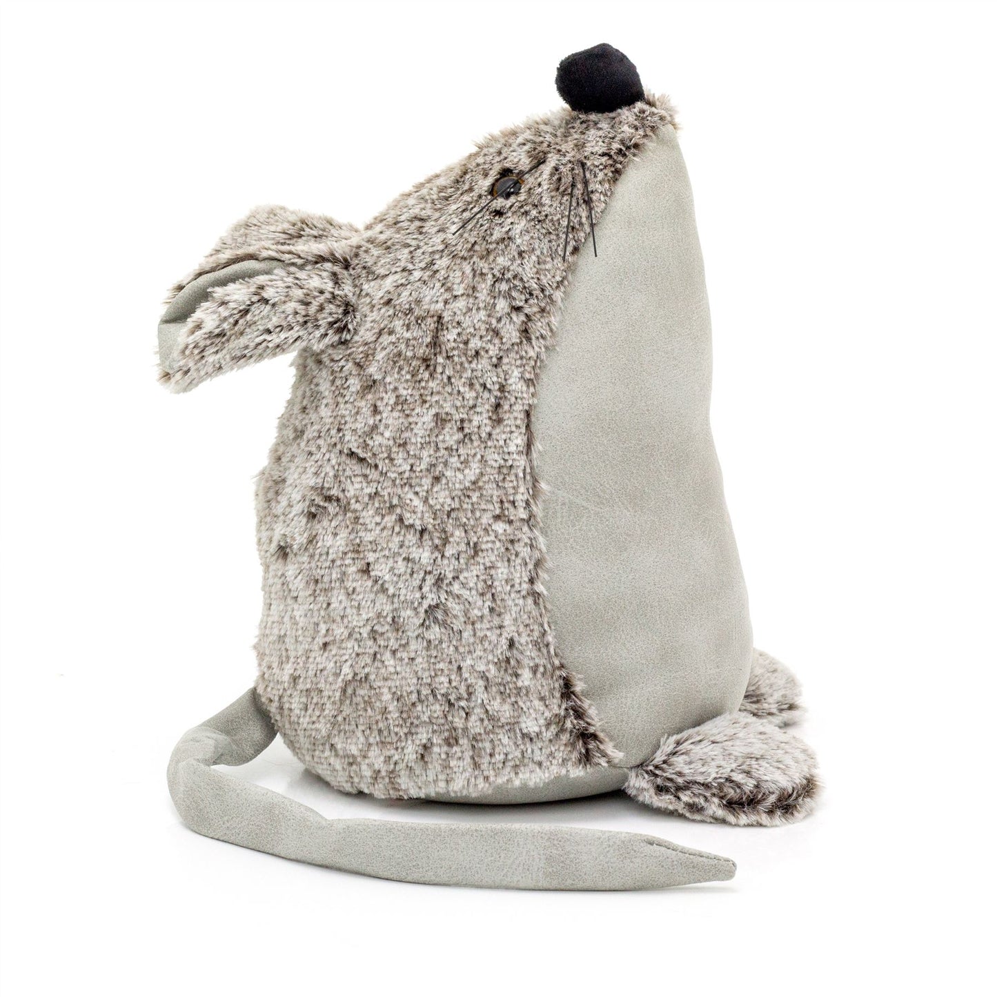 Bella Mouse Doorstop | Faux Leather Weighted Grey Mouse Animal Door Stop 1.8kg