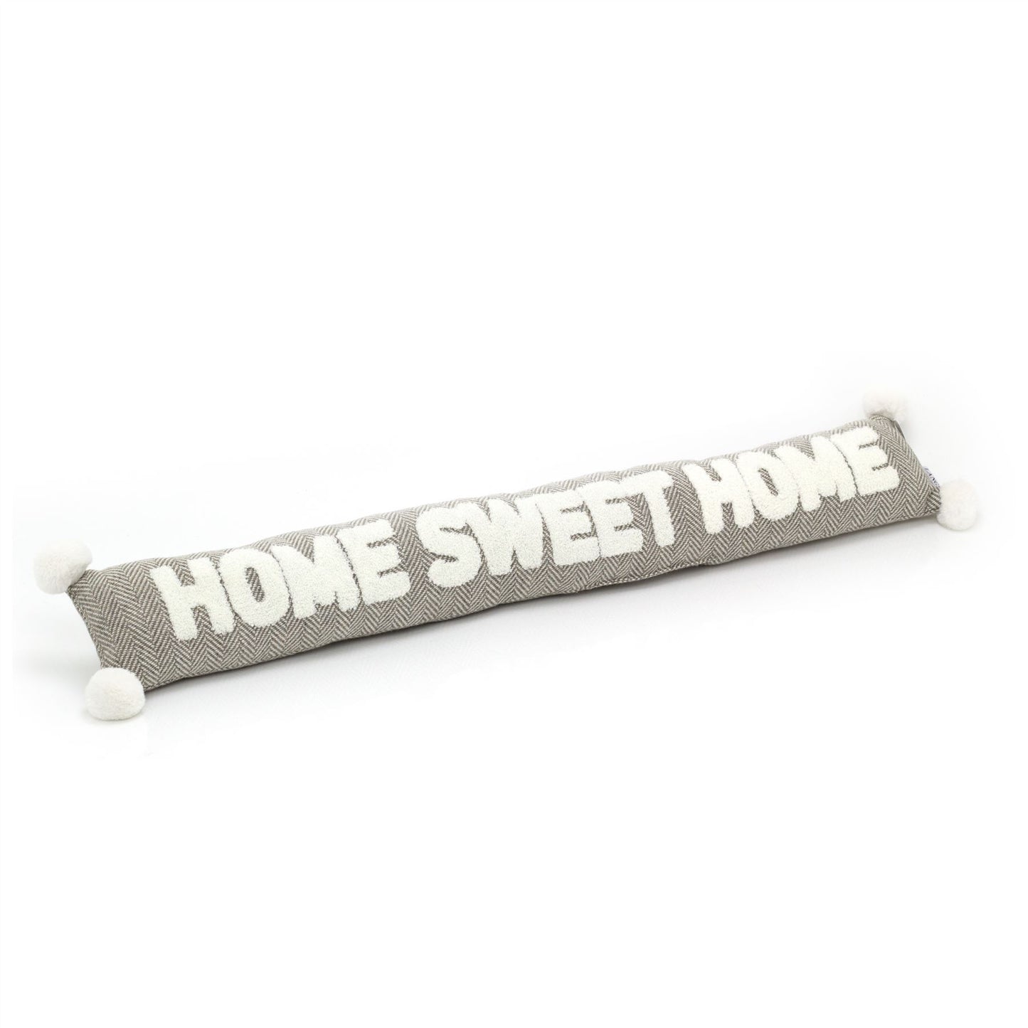 Home Sweet Home Fabric Draught Excluder | Grey Draft Excluder Door Cushion