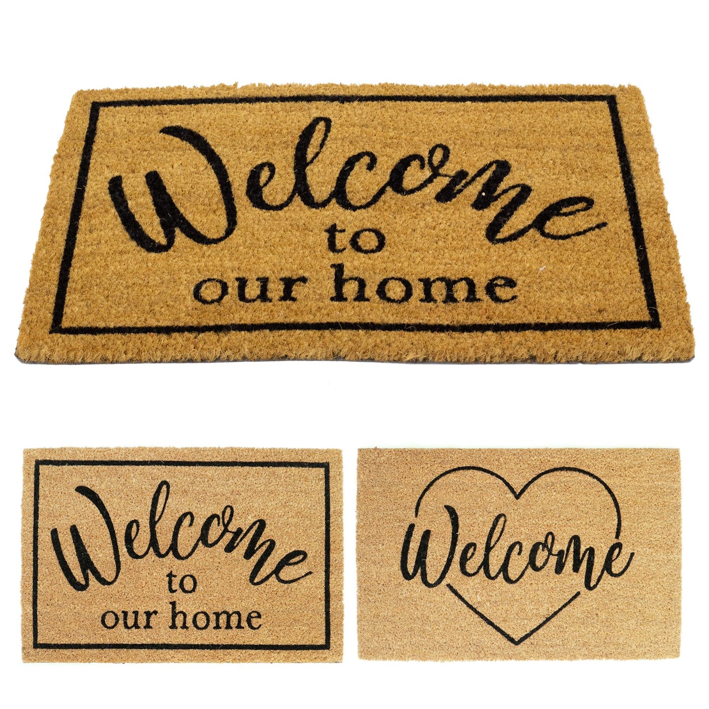 60x40cm Welcome Doormat | Non-slip Rectangular Entrance Welcome Coir Door Mat