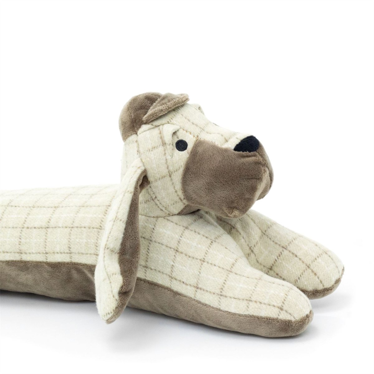 Beige Basset Hound Draught Excluder | Fabric Dog Draft Excluder Cushion with Hat - Draught Excluder