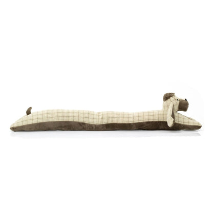 Beige Basset Hound Draught Excluder | Fabric Dog Draft Excluder Cushion with Hat - Draught Excluder