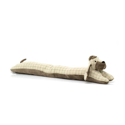Beige Basset Hound Draught Excluder | Fabric Dog Draft Excluder Cushion with Hat - Draught Excluder