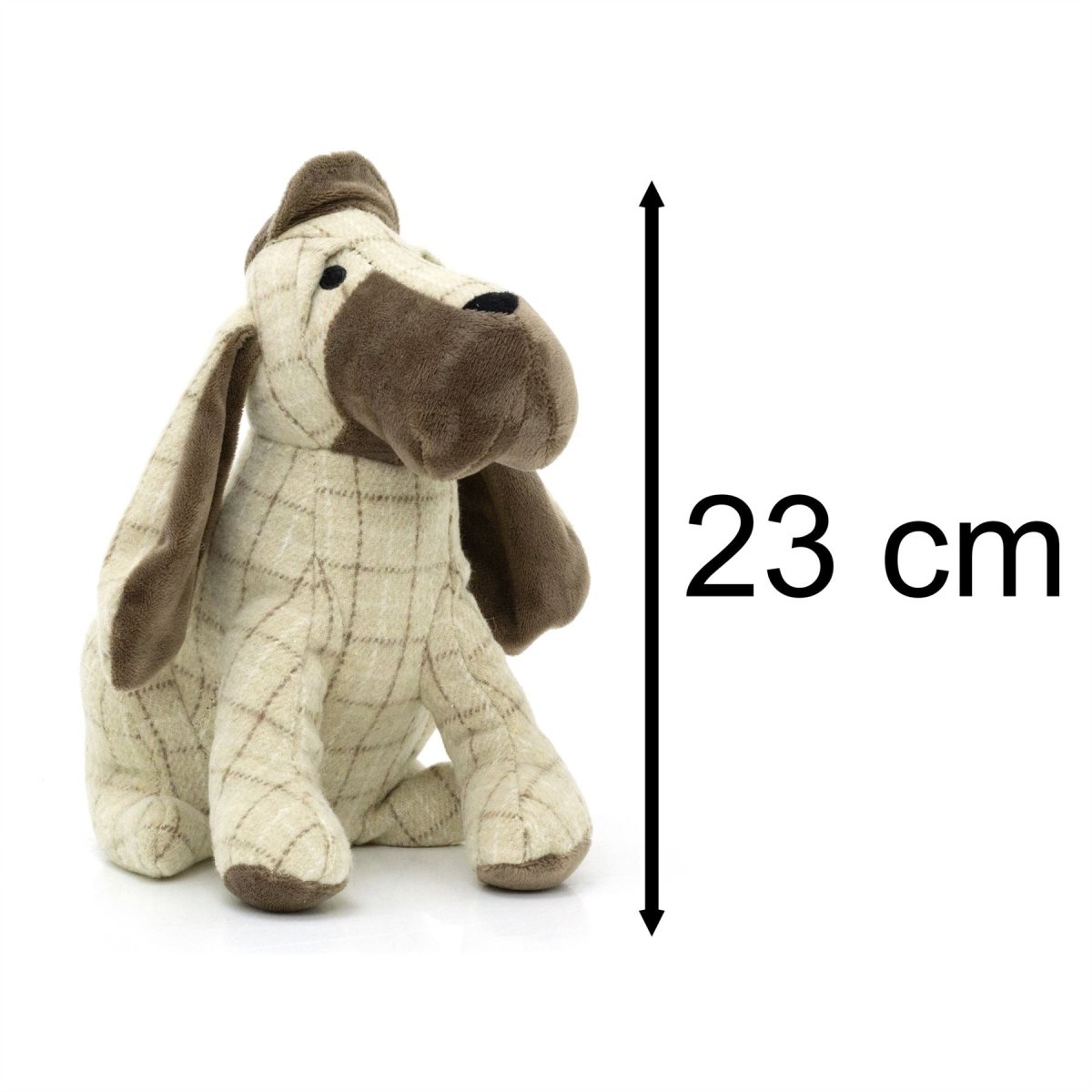 Beige Basset Hound Fabric Doorstop | Animal Dog Door Stop with Hat 1.5kg - 24cm - Doorstop
