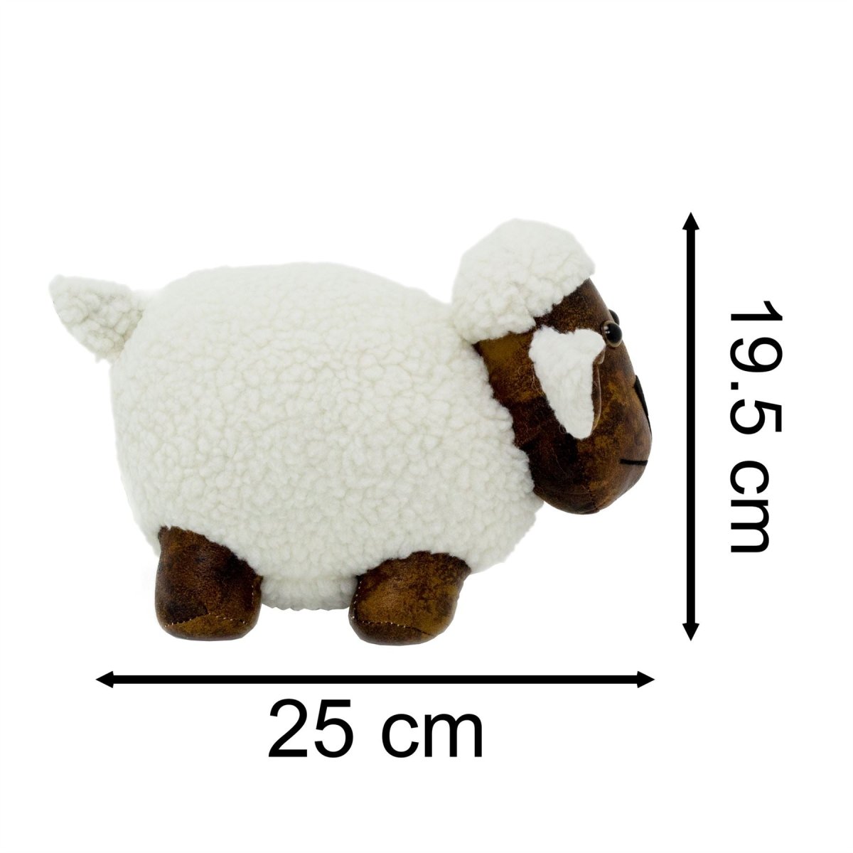 Bertie Sheep Doorstop | Faux Leather Weighted White Sheep Animal Door Stop 1.8kg - Doorstop