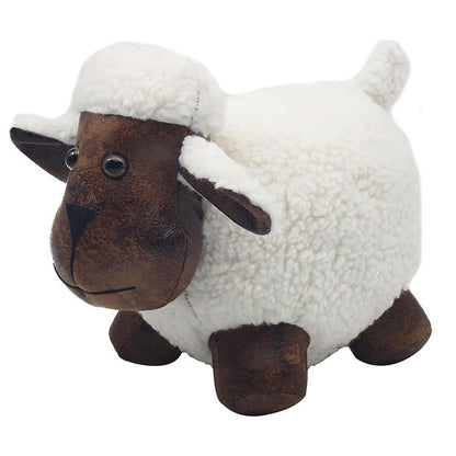 Bertie Sheep Doorstop | Faux Leather Weighted White Sheep Animal Door Stop 1.8kg - Doorstop