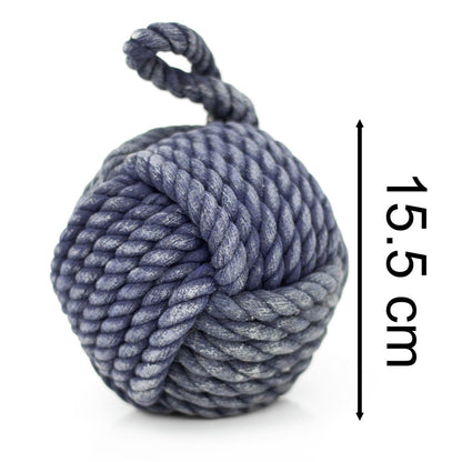 Blue Nautical Knot Rope Doorstop | Nautical Monkey's Fist Seaside Rope Door Stop - Doorstop