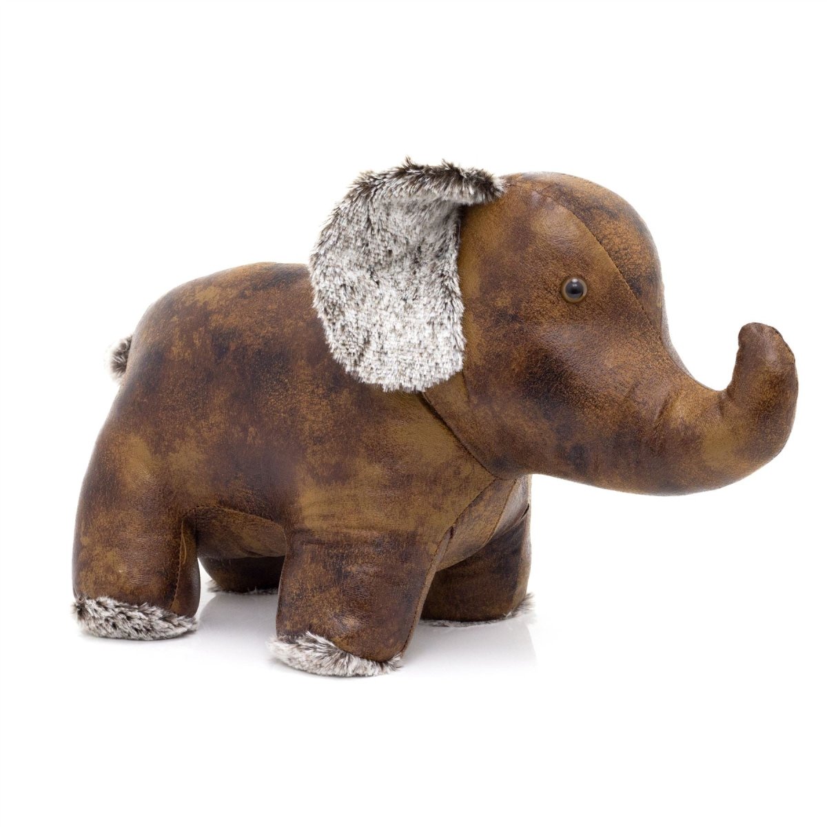 Bruno Elephant Doorstop | Faux Leather Weighted Elephant Animal Door Stop 2kg - Doorstop