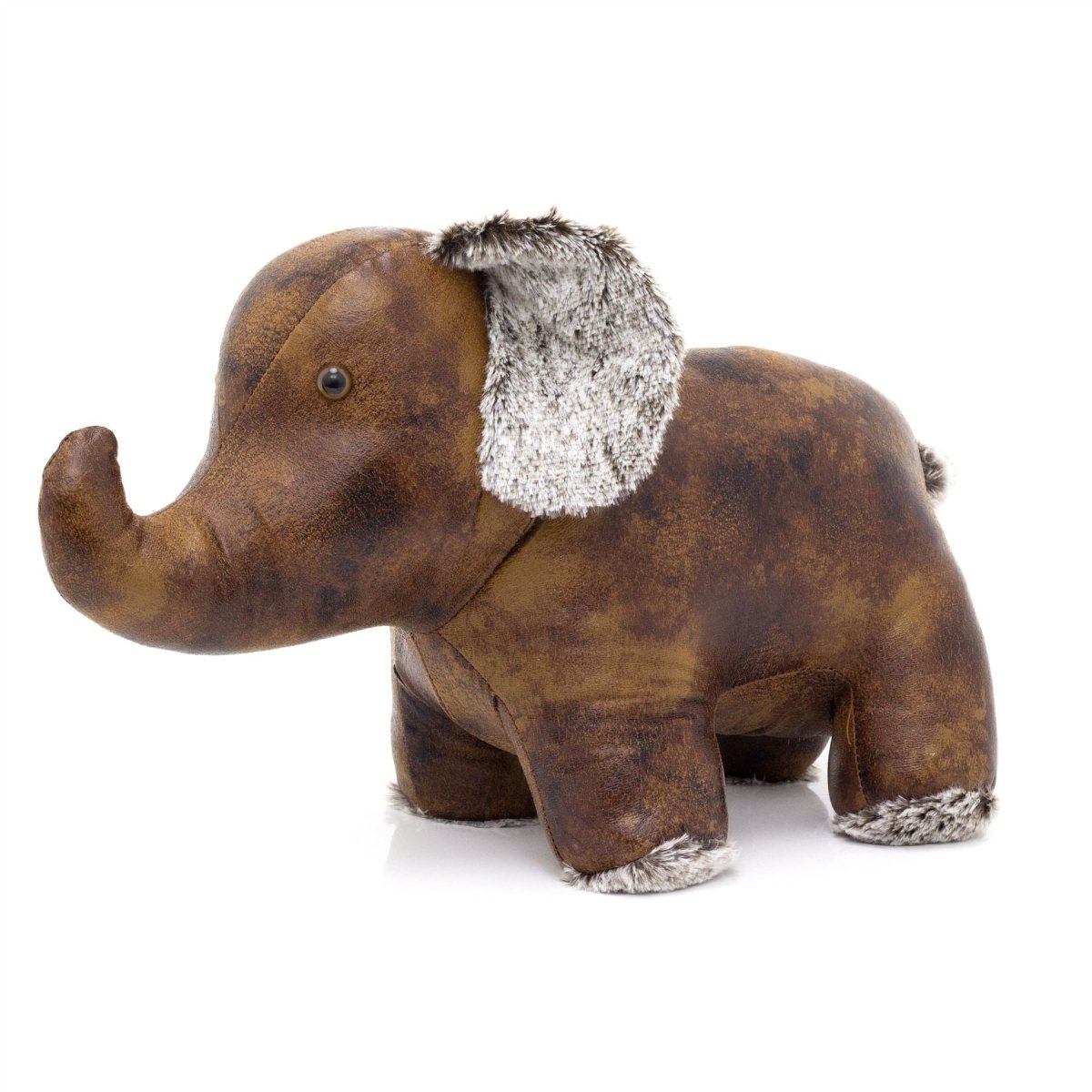 Bruno Elephant Doorstop | Faux Leather Weighted Elephant Animal Door Stop 2kg - Doorstop