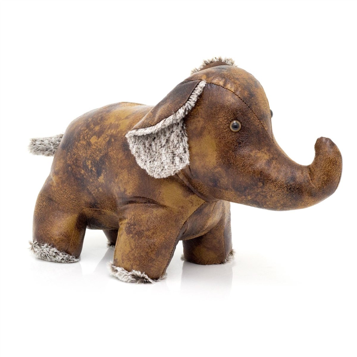 Bruno Elephant Doorstop | Faux Leather Weighted Elephant Animal Door Stop 2kg - Doorstop
