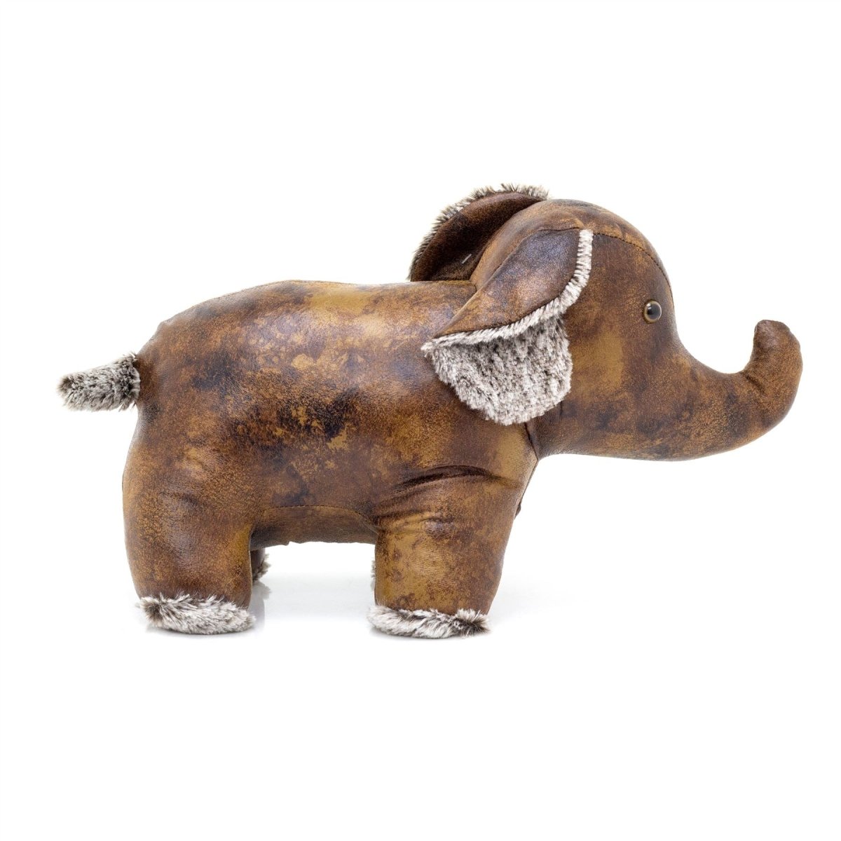 Bruno Elephant Doorstop | Faux Leather Weighted Elephant Animal Door Stop 2kg - Doorstop