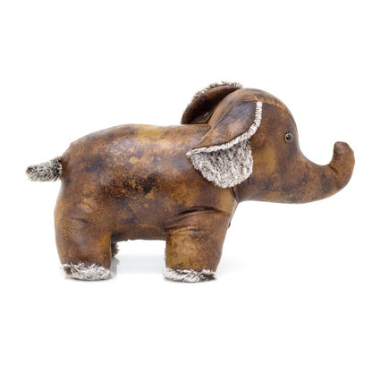 Bruno Elephant Doorstop | Faux Leather Weighted Elephant Animal Door Stop 2kg - Doorstop