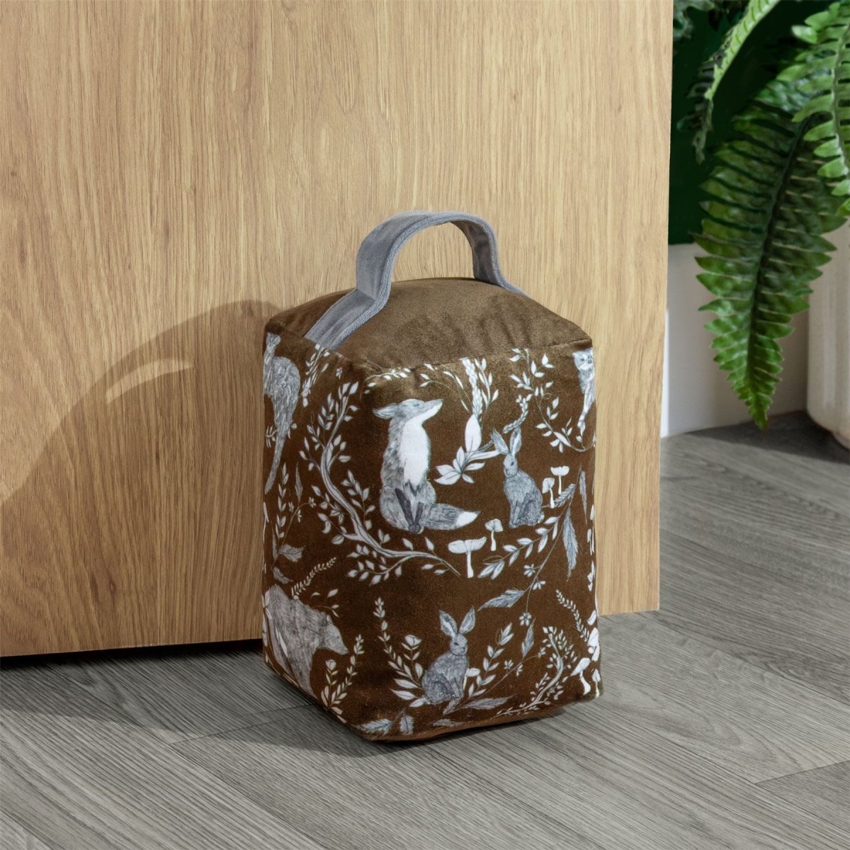 Buckthorn Amber Doorstop | Forest Animals Velvet Weighted Door Stop - 18cm - Doorstop