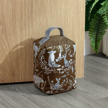 Buckthorn Amber Doorstop | Forest Animals Velvet Weighted Door Stop - 18cm - Doorstop