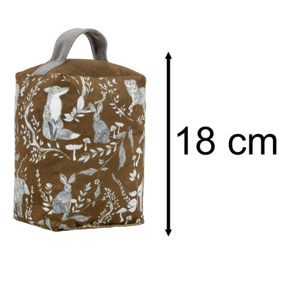 Buckthorn Amber Doorstop | Forest Animals Velvet Weighted Door Stop - 18cm - Doorstop