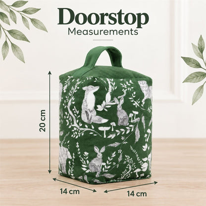 Buckthorn Evergreen Weighted Fabric Doorstop, 20cm Green Woodland Doorstop - Doorstop