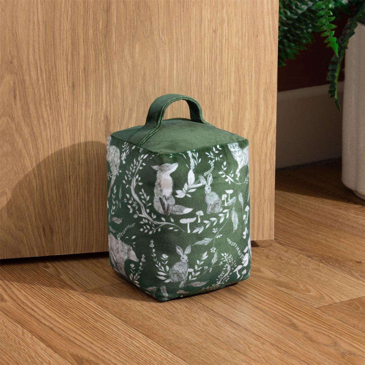 Buckthorn Evergreen Weighted Fabric Doorstop, 20cm Green Woodland Doorstop - Doorstop
