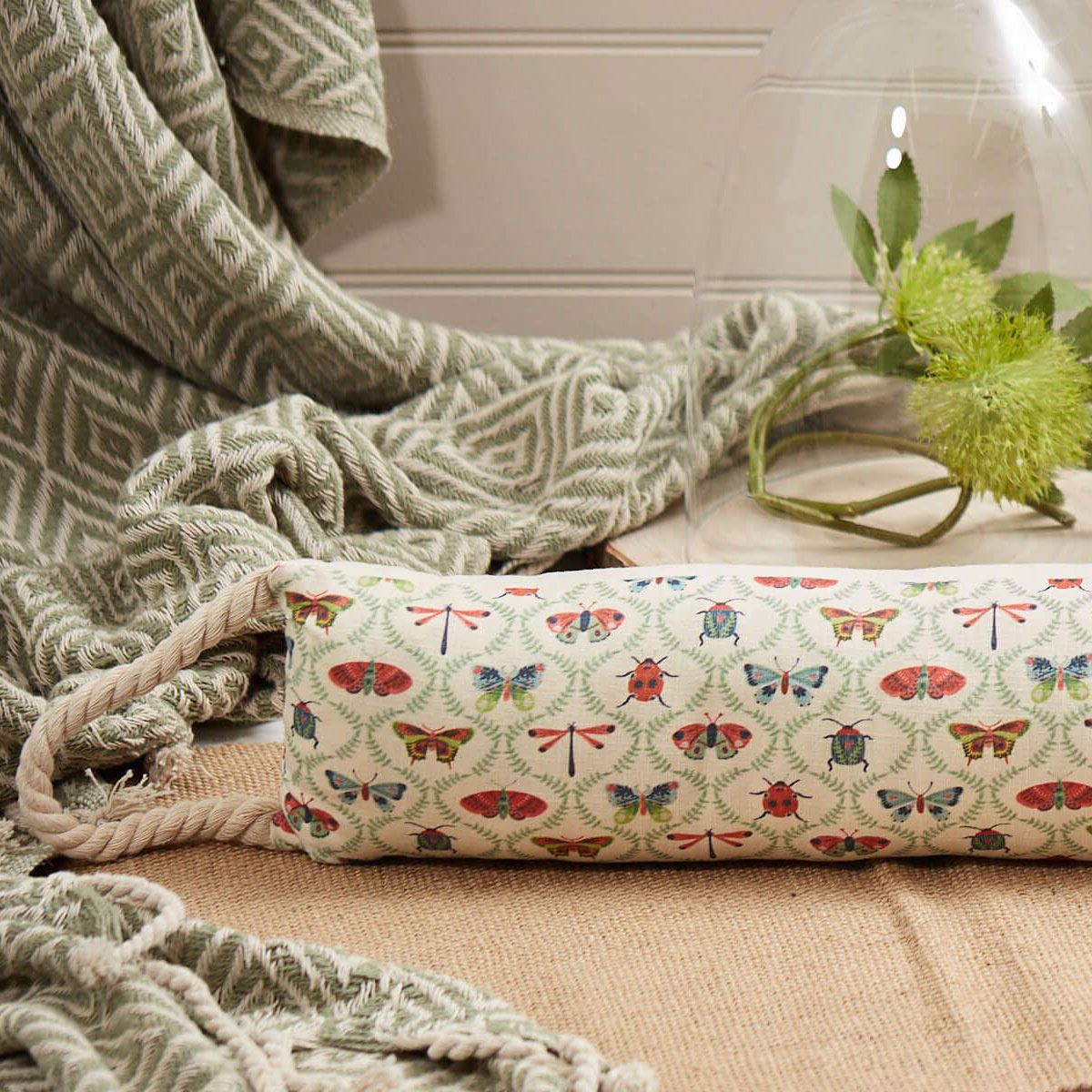 Butterfly & Insect Draught Excluder | Butterflies & Ladybug Draft Excluder 94cm - Draught Excluder