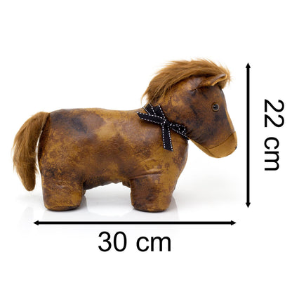 Chestnut Pony Doorstop Animal Door Stopper Faux Leather Horse Door Stop 1.7kg