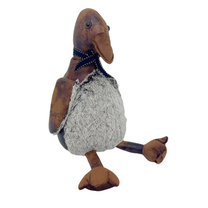 Edgar Duck Door Stop, 32cm Weighted Faux Leather Bird Doorstop - 1.7kg