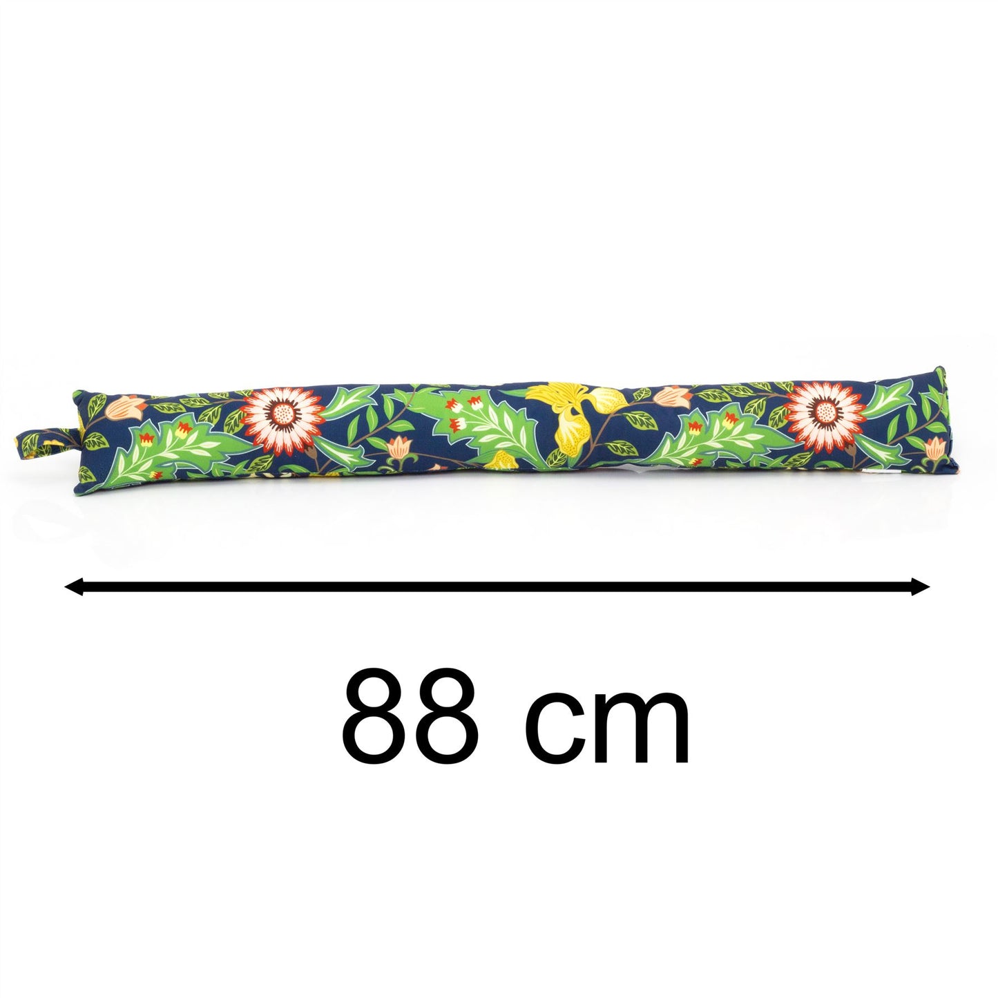88cm Sussex Floral Fabric Door Draught Excluder | Winter Draft Excluder Door Cushion | Flower Draught Excluder For Doors Door Draught Cushion - Blue