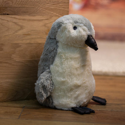 Take Me Home Plush Penguin Doorstop ~ Decorative Door Stop Grey