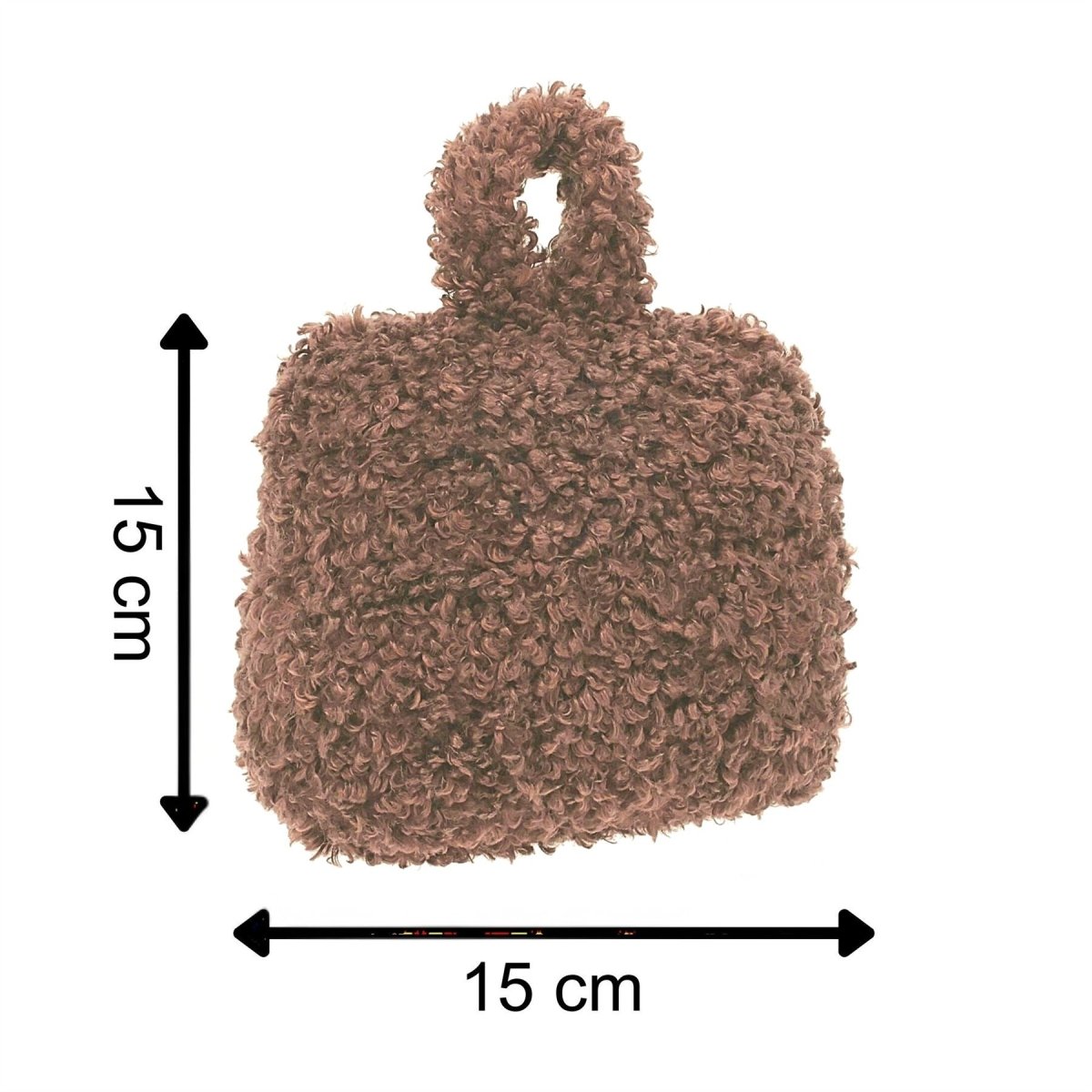 Chocolate Boucle Door Stop, 1kg Fabric Doorstop with Handle, 15cm Floor Door Stopper - Doorstop