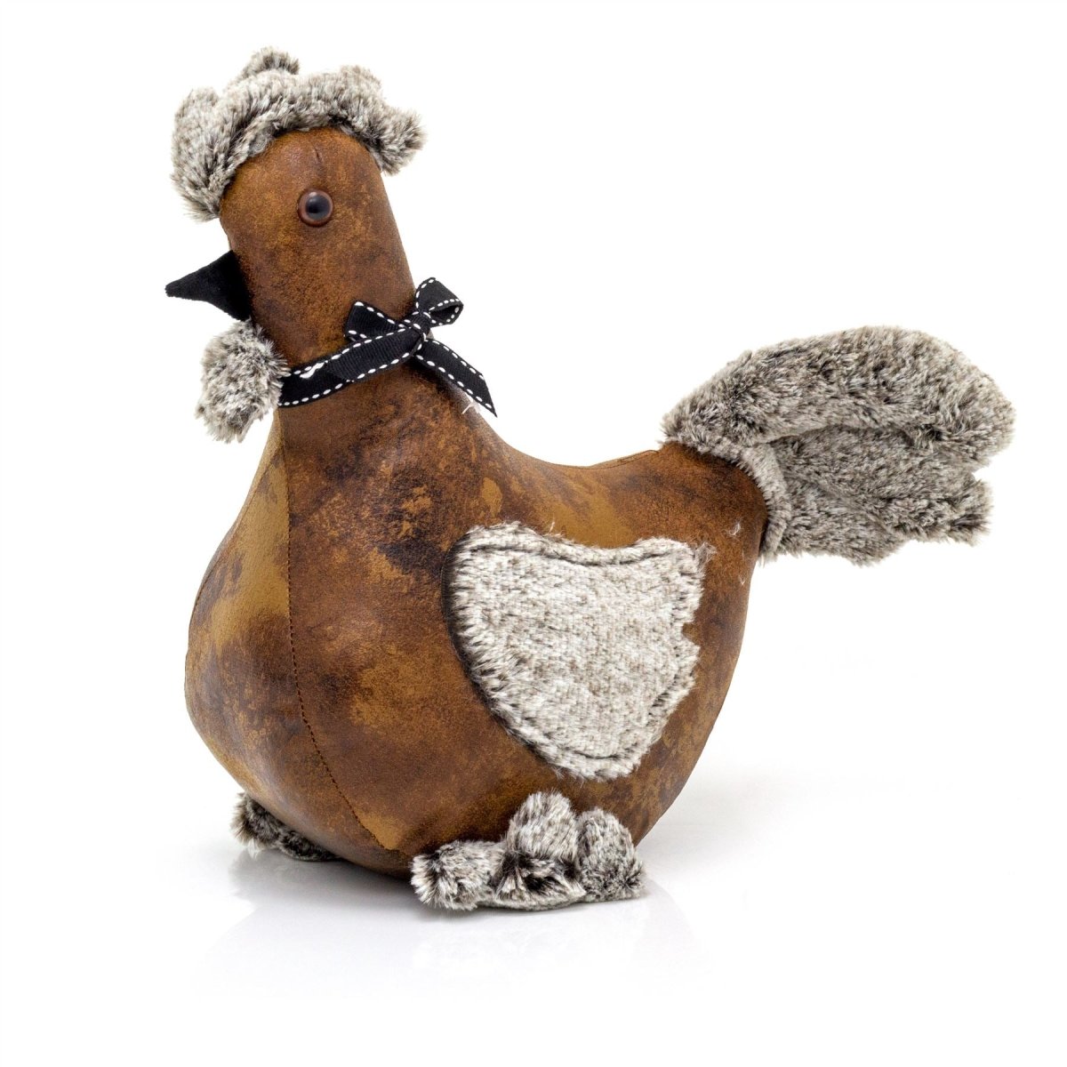 Cooper Cockerel Doorstop | Faux Leather Weighted Rooster Bird Door Stop 1.8kg - Doorstop