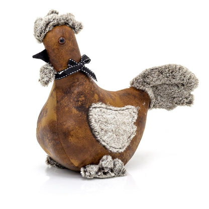 Cooper Cockerel Doorstop | Faux Leather Weighted Rooster Bird Door Stop 1.8kg - Doorstop