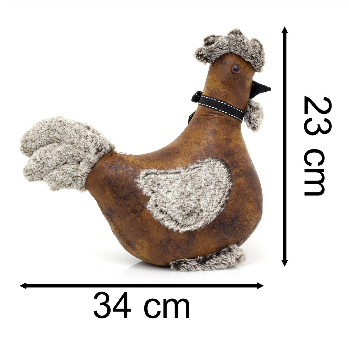 Cooper Cockerel Doorstop | Faux Leather Weighted Rooster Bird Door Stop 1.8kg - Doorstop