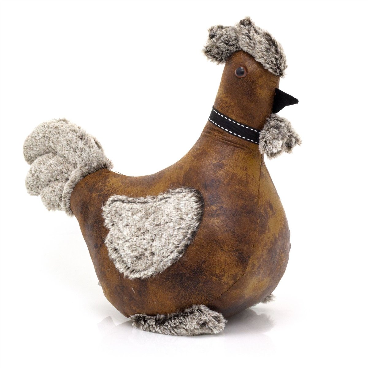 Cooper Cockerel Doorstop | Faux Leather Weighted Rooster Bird Door Stop 1.8kg - Doorstop
