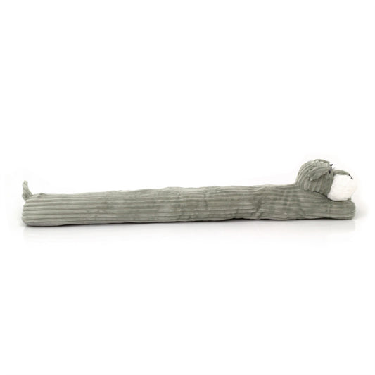 Grey Dog Draught Excluder | Ribbed Corduroy Fabric Dog Door Draft Excluder 85cm