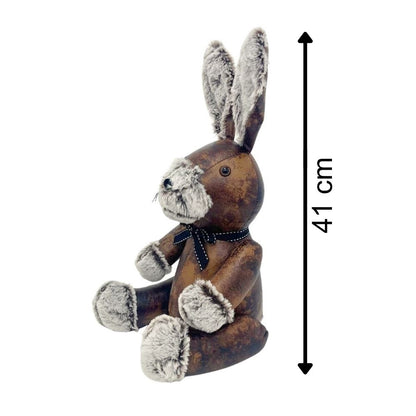 Wilfred Rabbit Door Stop, 41cm Faux Leather Fabric Animal Doorstop - 1.8kg