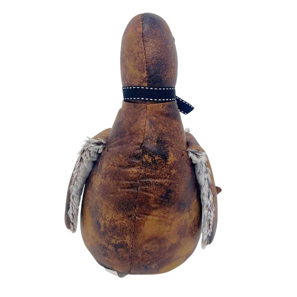 Edgar Duck Door Stop, 32cm Weighted Faux Leather Bird Doorstop - 1.7kg - Doorstop