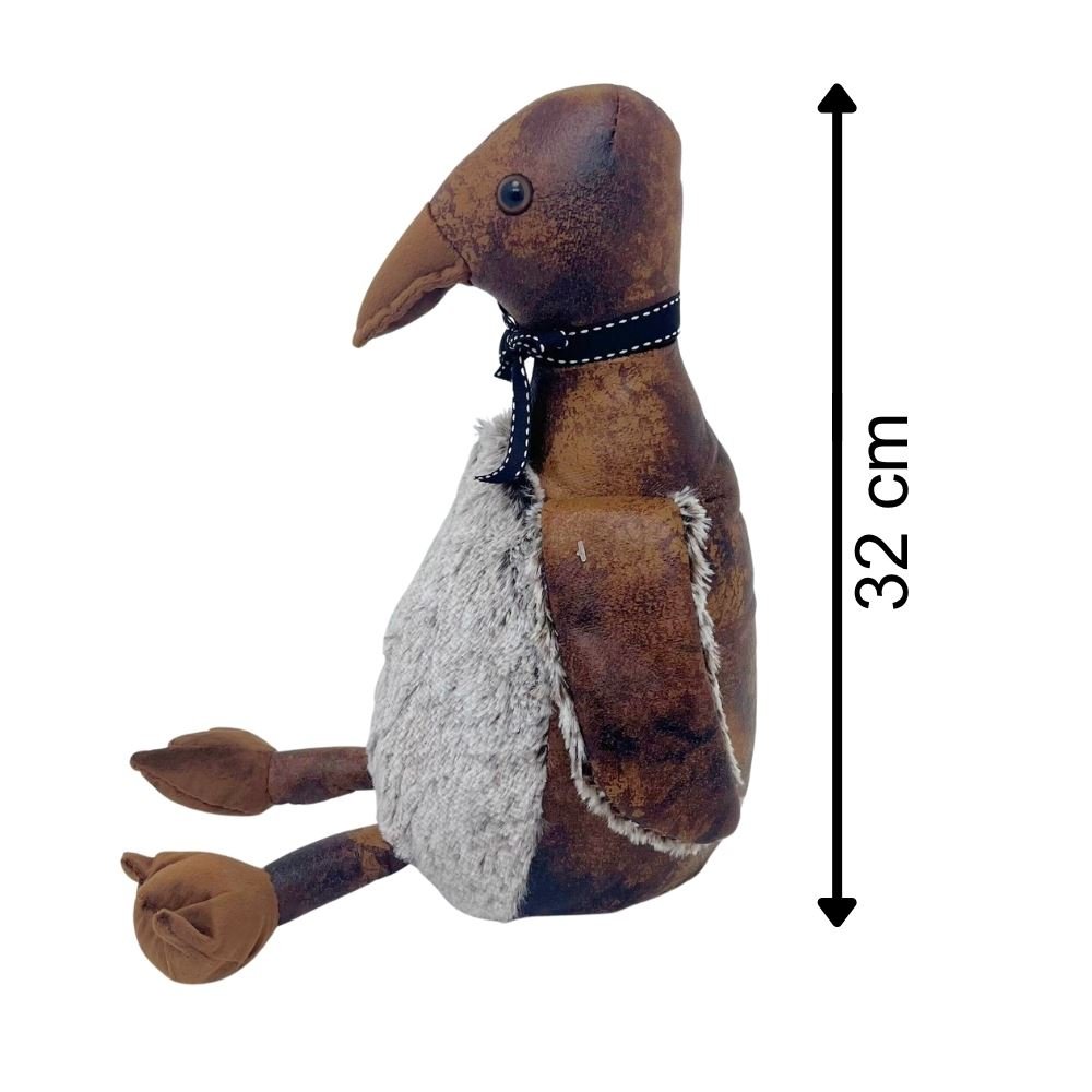 Edgar Duck Door Stop, 32cm Weighted Faux Leather Bird Doorstop - 1.7kg - Doorstop