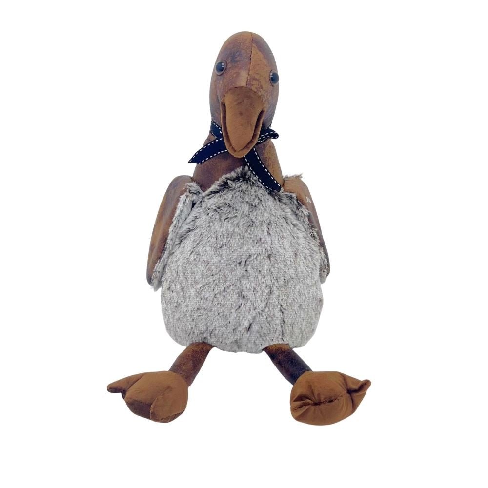 Edgar Duck Door Stop, 32cm Weighted Faux Leather Bird Doorstop - 1.7kg - Doorstop