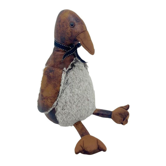 Edgar Duck Door Stop, 32cm Weighted Faux Leather Bird Doorstop - 1.7kg - Doorstop